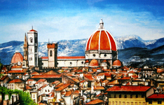 Vista of Florence, painting by Julianna Struck