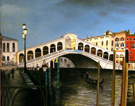 Rialto Bridge, Venice, painting by Julianna Struck