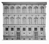 Rucellai Alberti scaled architectural drawing