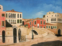 Square in Venice, painting by Julianna Struck 